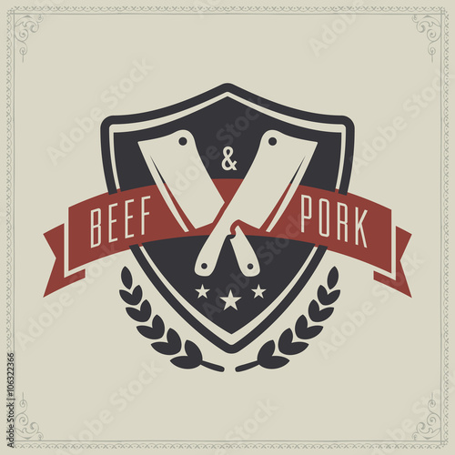 Vector logo template of butchery or meat shop