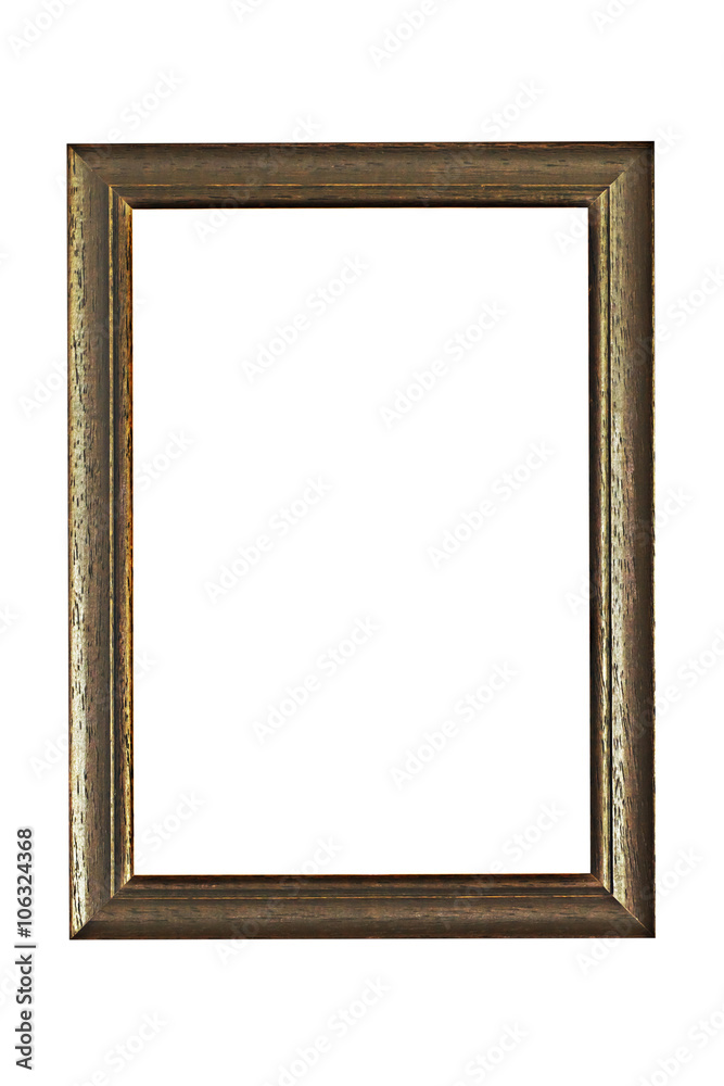 Old wooden frame isolated on white background Old wooden frame isolated on white background