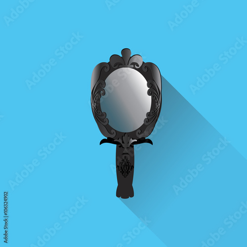 mirror in flat design with shadow