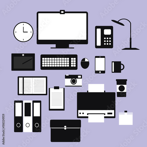 office equipment phone computer file