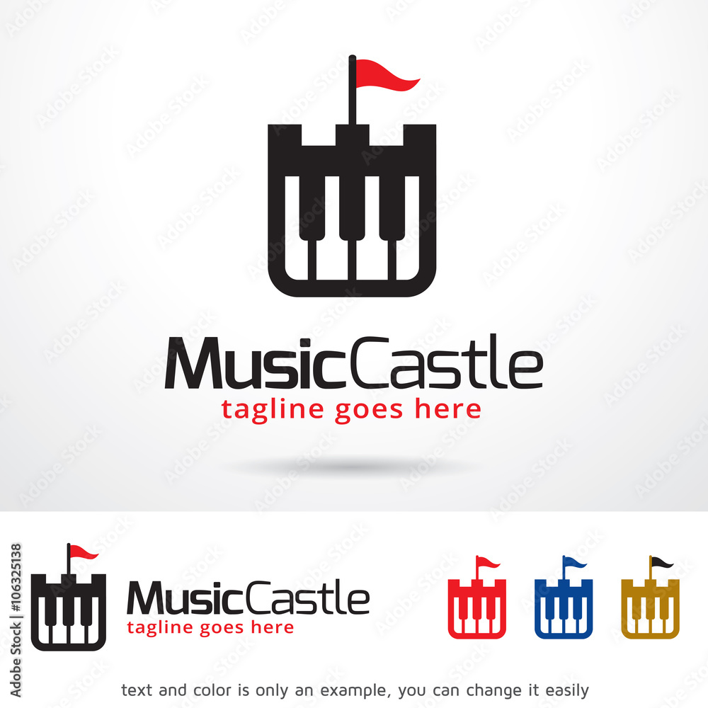 Obraz premium Music Castle Logo Template Design Vector