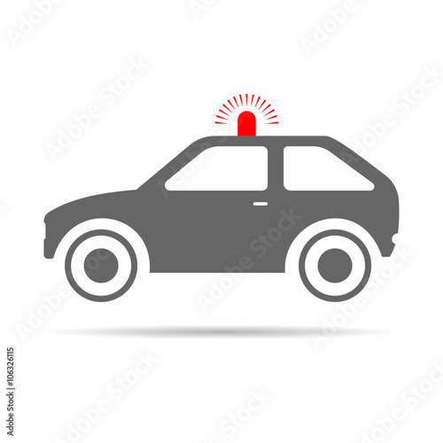 The car with flashing lights, vector illustration