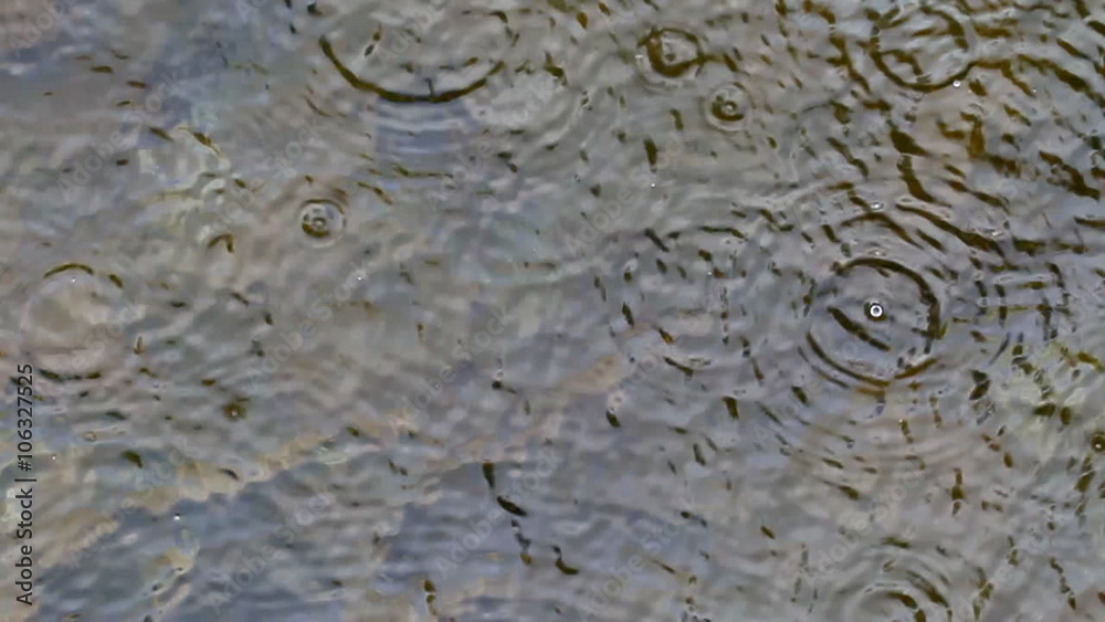 Experience the mesmerizing beauty of raindrops gracefully falling on the tranquil lake in slow motion,creating a captivating visual spectacle. Experience the mesmerizing beauty of raindrops gracefully falling on the tranquil lake in slow motion,creating a captivating visual spectacle.