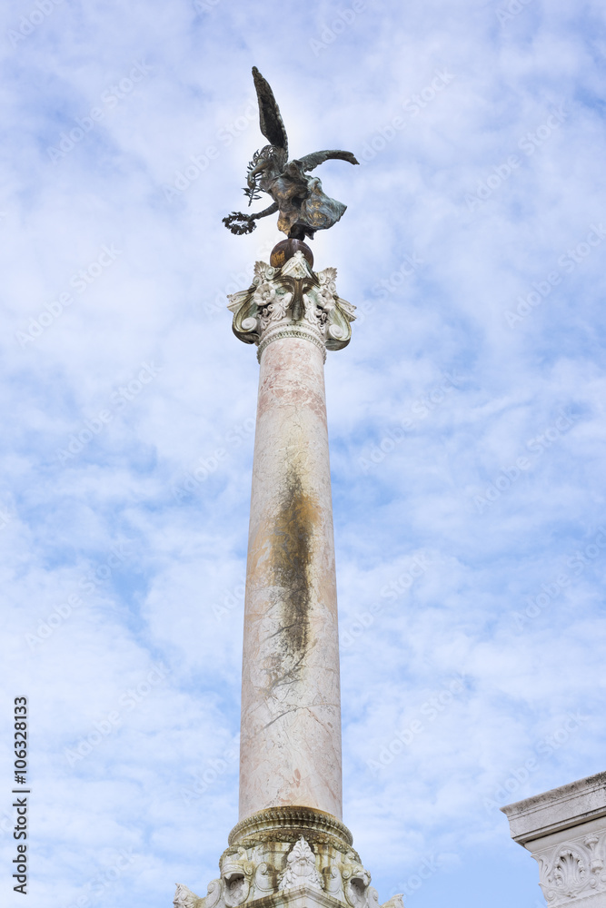 Statue Winged Victory the Altare della Patria. Vittoriano in Rome