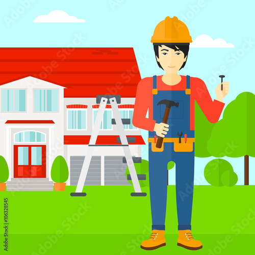 Cheerful repairer engineer.