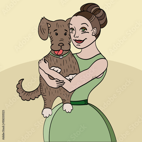 woman with a dog