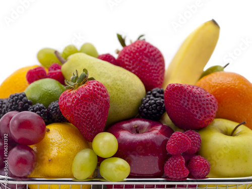 fruit filled shopping basket