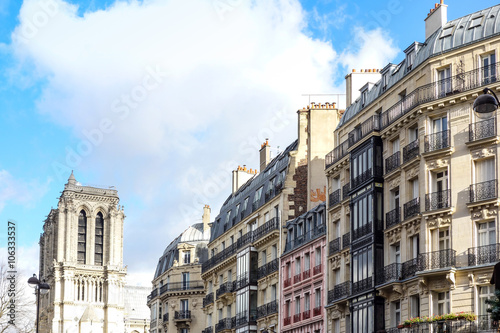 antique city building in paris,france Europe © ilolab