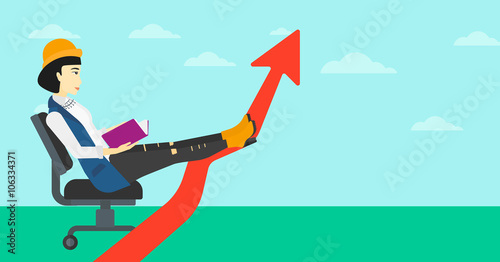 Business woman reading book.