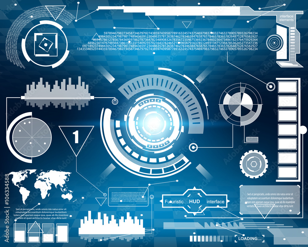 Obraz premium Abstract future, concept vector futuristic virtual graphic touch user interface HUD.