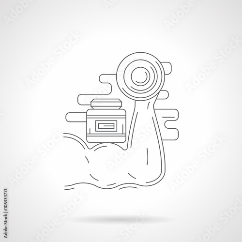 Growth muscles supplements detailed vector icon