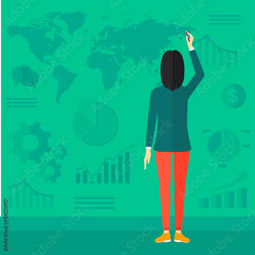 Business woman presenting report.
