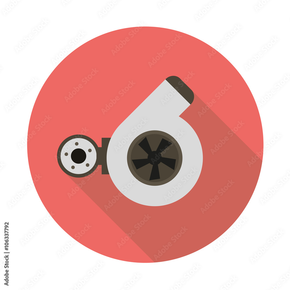 Fototapeta premium turbine on round icon, vector illustration isolated on white background