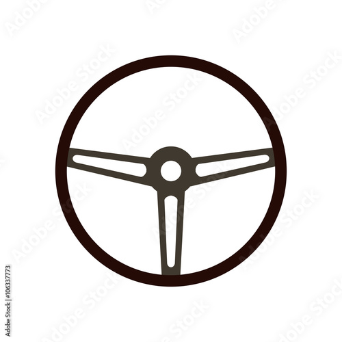 steering wheel icon, vector illustration isolated on white background