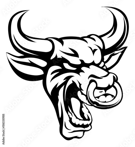 Bull Mean Animal Mascot