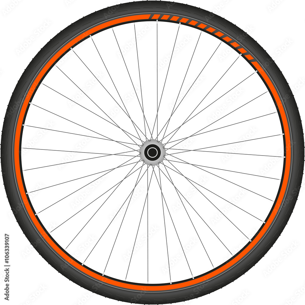 Fototapeta premium bicycle wheel abstract vector illustration isolated eps 10