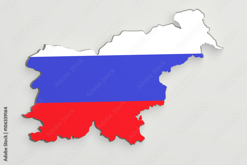 Silhouette of Slovenia map with flag