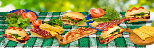 Image of various sandwiches on the table