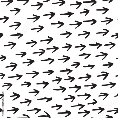 Seamless pattern with hand-drawn sketch arrows. Bacground vector