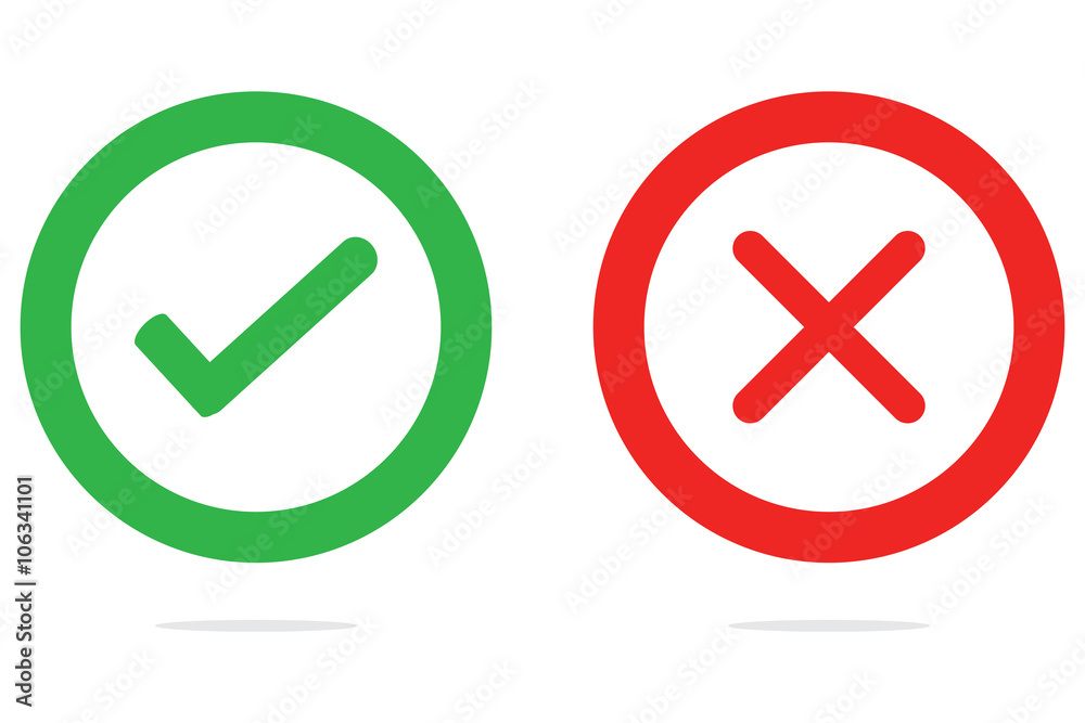 Check Mark, Wrong Mark Icons Check Mark, Wrong Mark Icons
