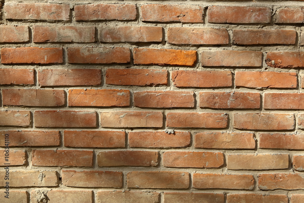 Obraz premium Mur z cegły czerwonej