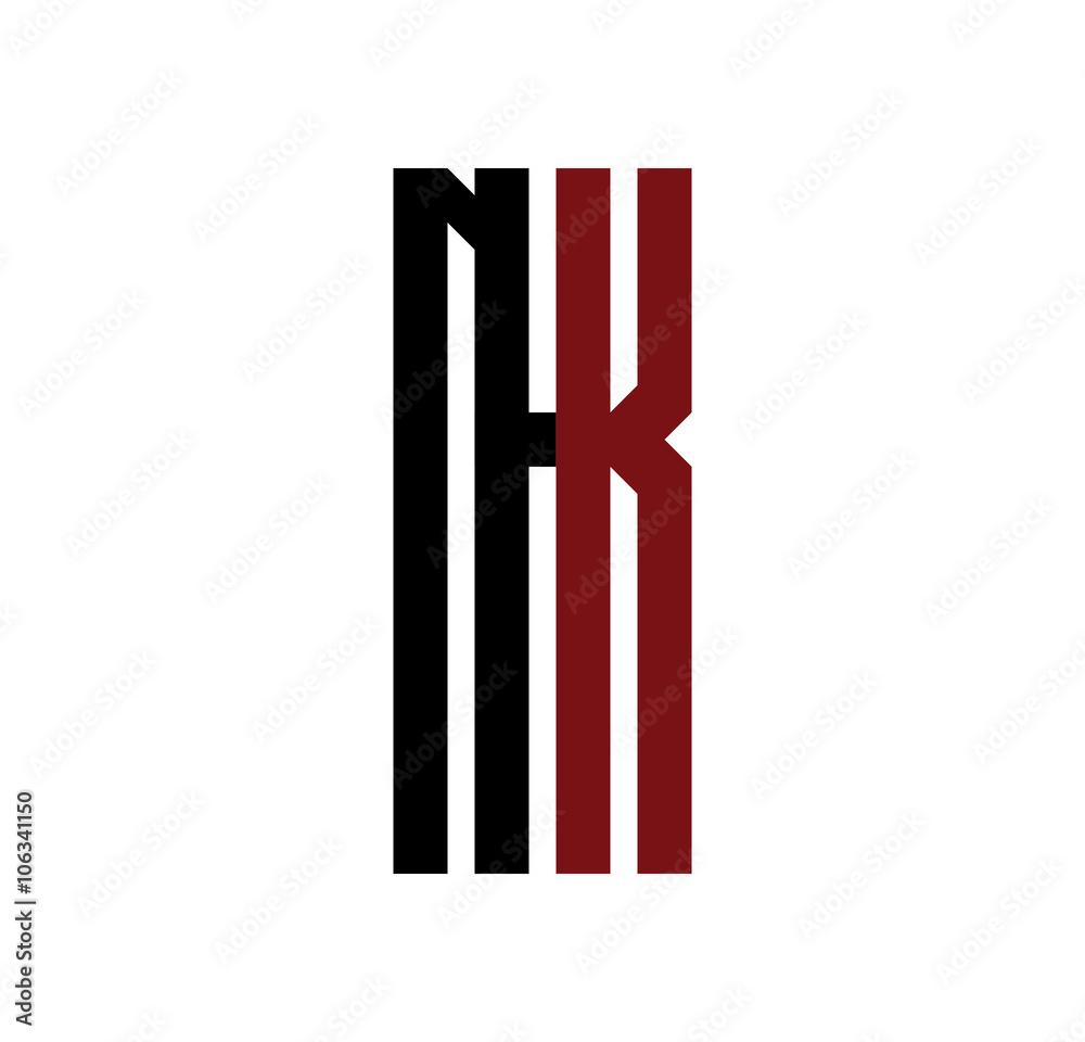 NK initial logo red and black NK initial logo red and black