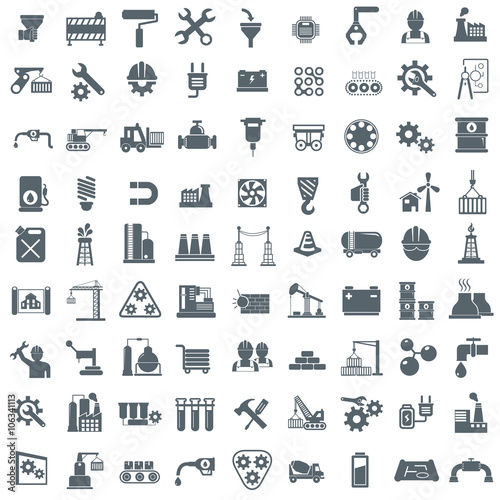 Different types of industrial construction - vector illustration