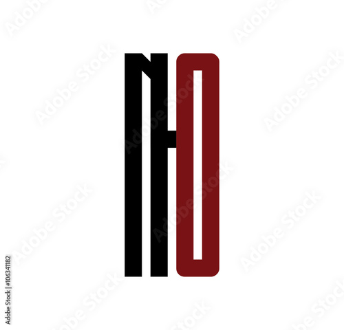 NO initial logo red and black