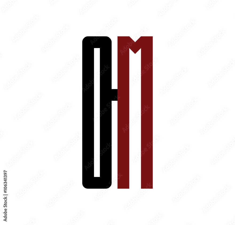 OM initial logo red and black OM initial logo red and black