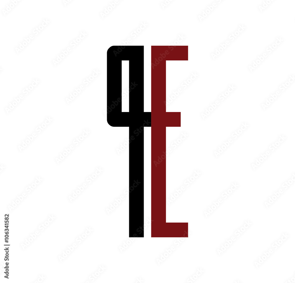 Fototapeta premium PE initial logo red and black