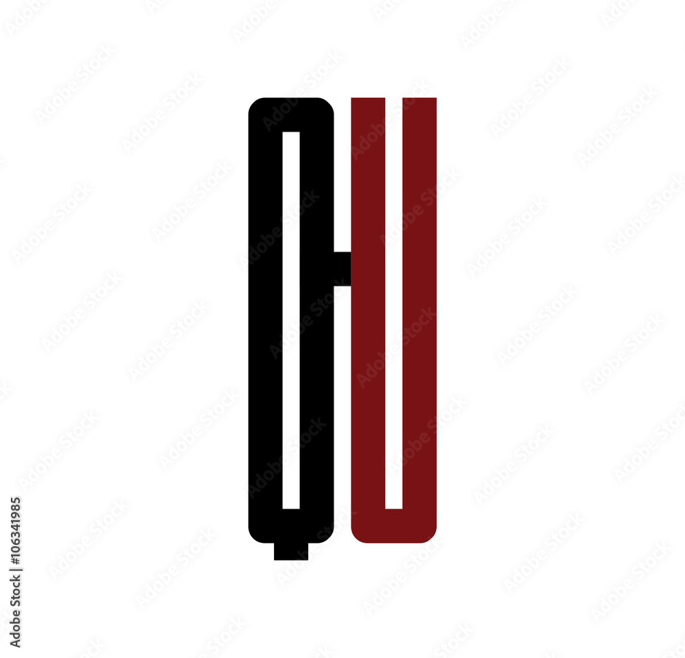 QU initial logo red and black QU initial logo red and black