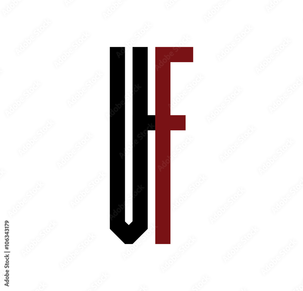 Obraz premium VF initial logo red and black