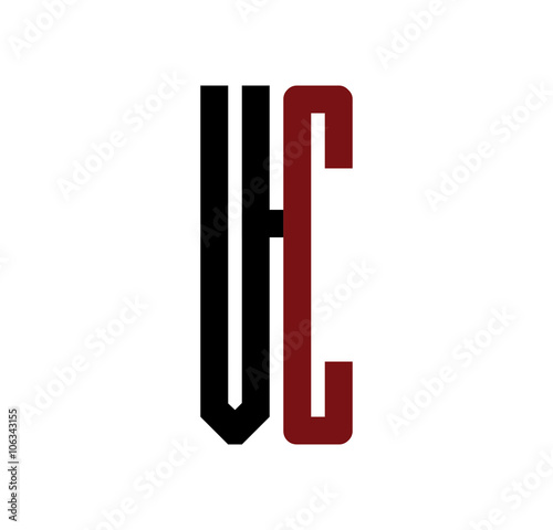 VC initial logo red and black