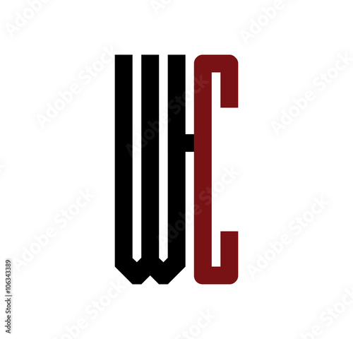 WC initial logo red and black