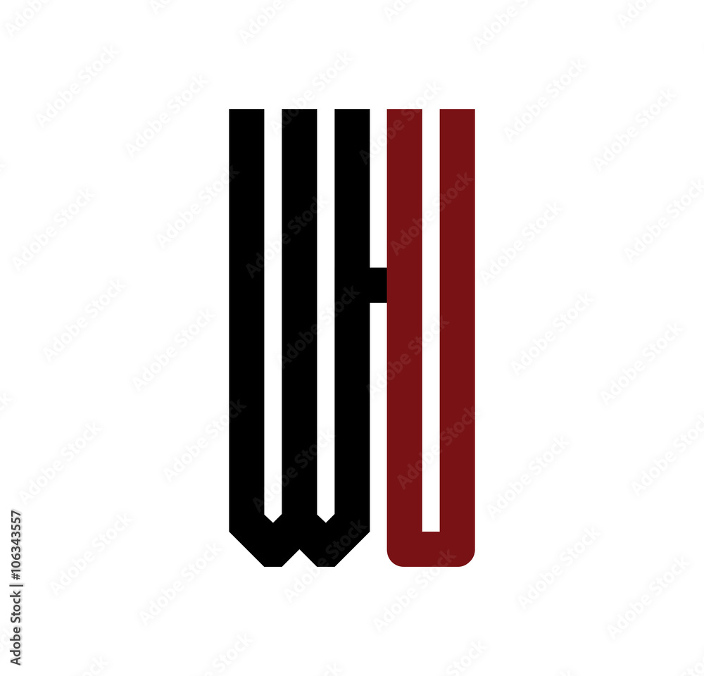 WU initial logo red and black WU initial logo red and black