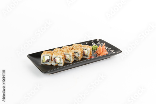 Image of tasty sushi set with tuna and onion