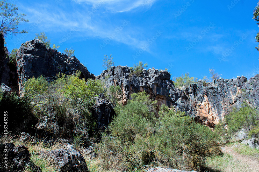 Australian landscape - caving and rock climbing Australia