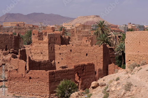 Kasbah ruins on the outskirts of the village  Morocco