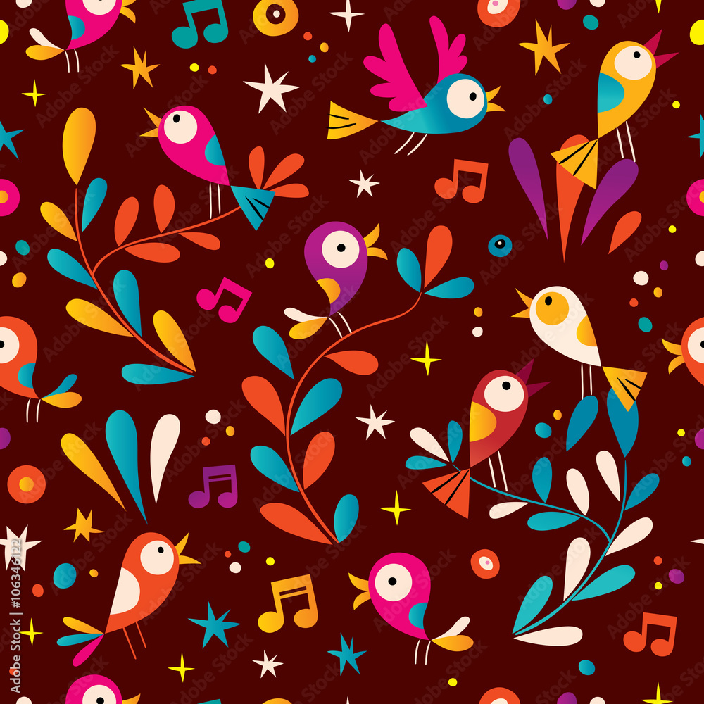 birds nature seamless pattern birds nature seamless pattern