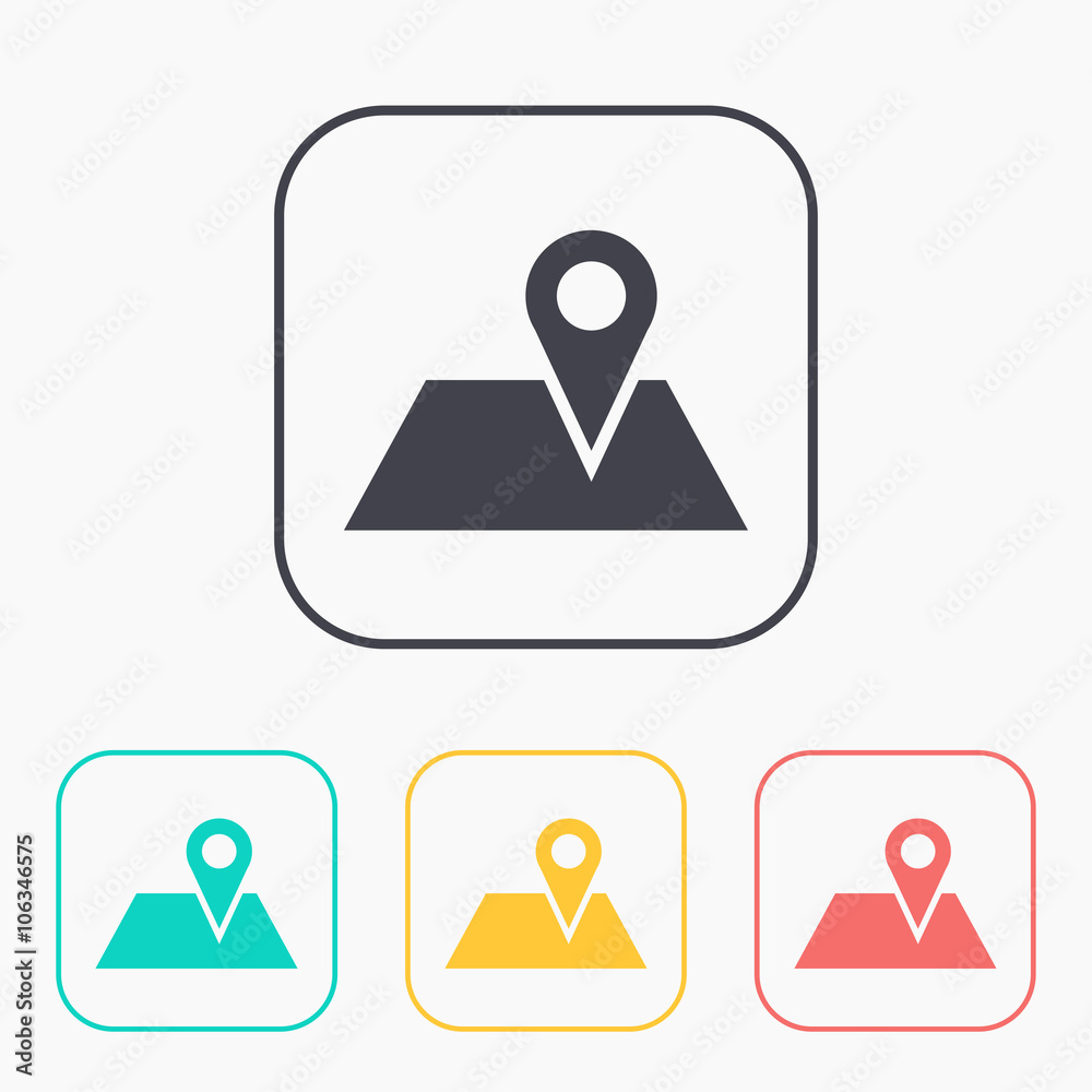 Map pointer color icon set Map pointer color icon set