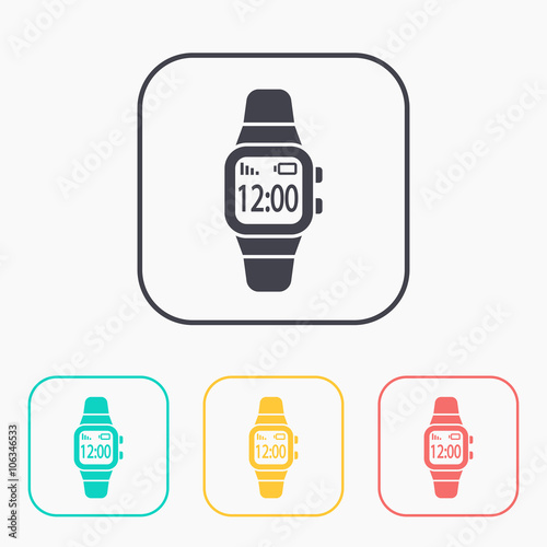 Smart watch color icon set