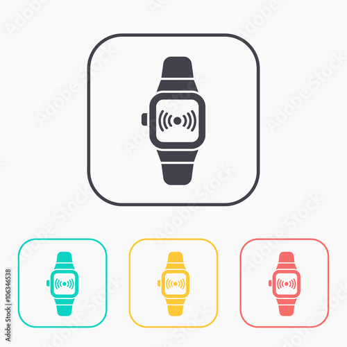 Smart watch color icon set