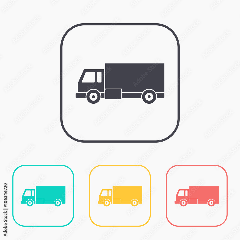 delivery truck color icon set delivery truck color icon set