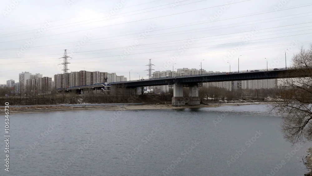 Bridge Over the River in the City of Gloomy. Bridge Over the River in the City of Gloomy.