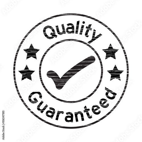 Black grunged quality guarantee stamp