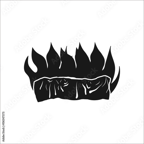 Cremation dead body simple icon on white  background