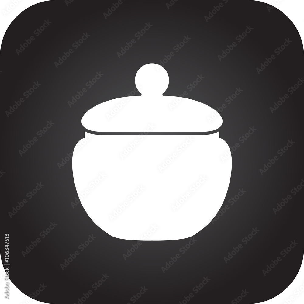 Sugar bowl simple icon on square background Sugar bowl simple icon on square background