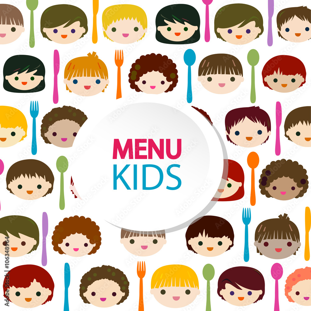 menu kids faces background menu kids faces background