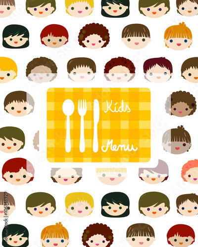 kids faces menu background