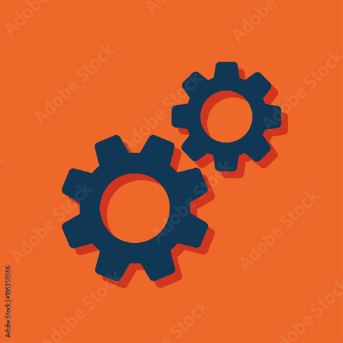 two gears vector icon